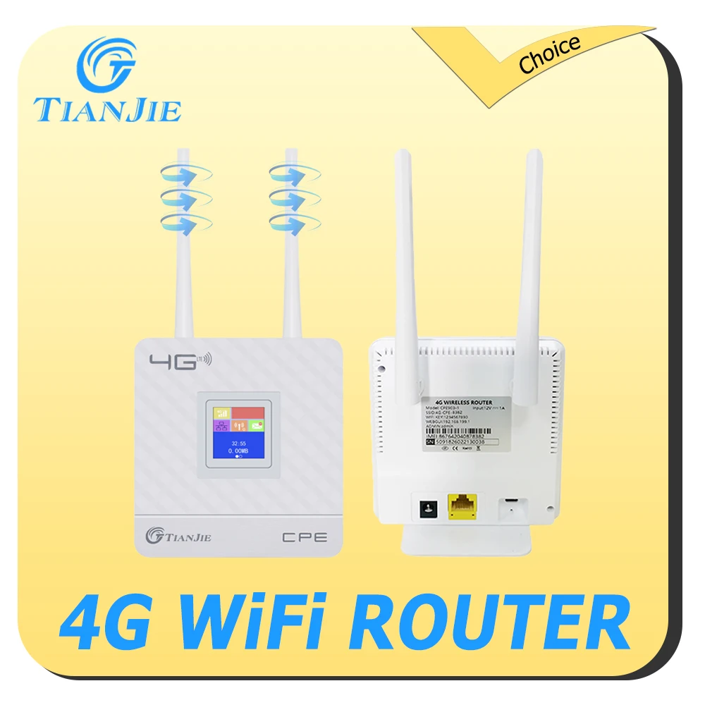 

TIANJIE CPE903 Wi-Fi-маршрутизатор 4G LTE с двойной антенной, 150 Мбит/с, настенный модуль, стабильность 10 устройств для покрытия всего дома