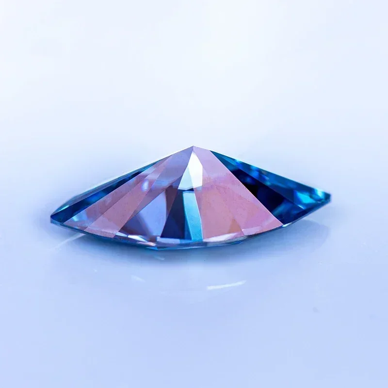 Moissanit-Stein Saphirblau VVS1 Marquise-Form Charms-Perlen für DIY-Schmuckherstellung mit Zertifikat – Detail 2