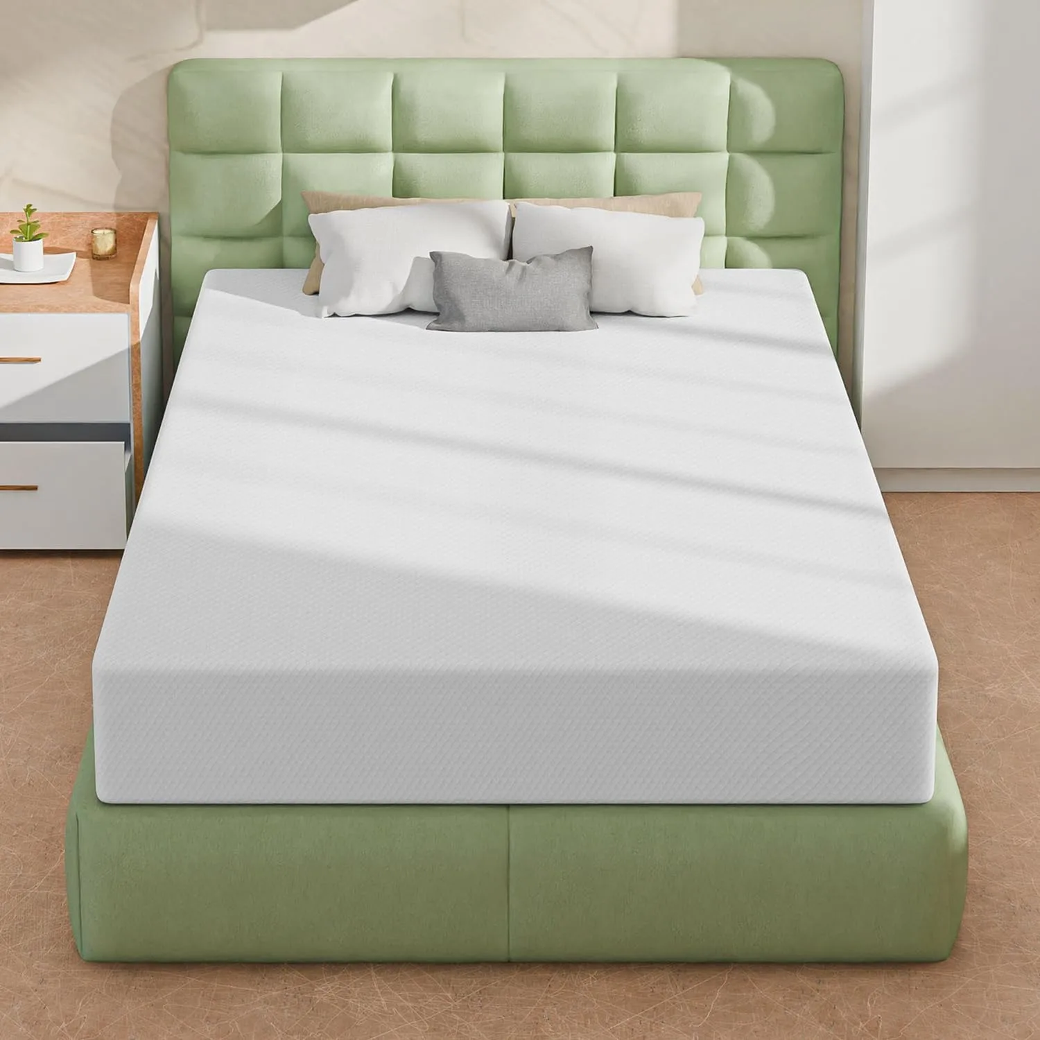 8 Inch Twin Mattress, Gel Memory Foam Twin Size Mattress, Pressure Relieving, Cooling Gel Foam, Twin Mattress in a Box, White