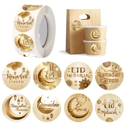 500pcs Eid Mubarak Stickers Gold Labels for Home 2025 Ramadan Kareem Islam Muslim Party Eid Al Adha Gifts Ramadan Mubarak