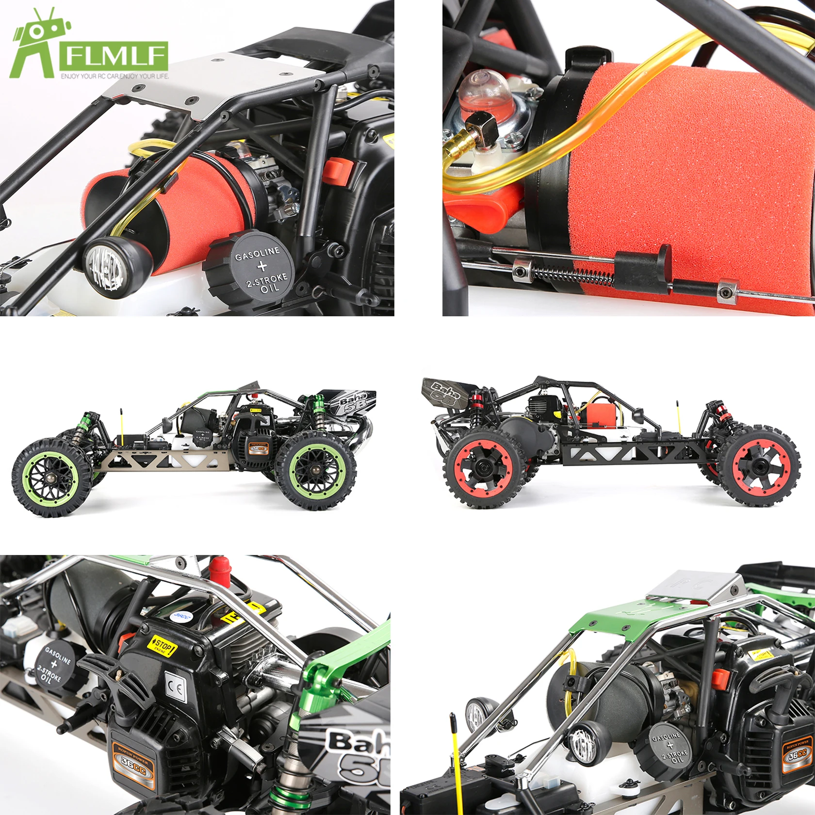 Plastic Luchtfilter of Schuimfiltratie Katoen Kit Fit voor 1/5 HPI ROFUN BAHA ROVAN KM BAJA 5B 5T 5SC Losi 5ive T Rc Auto Speelgoed Onderdelen