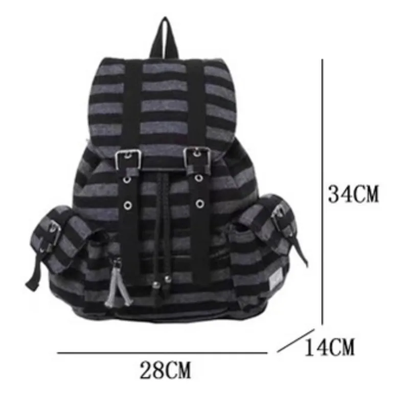 Striped Designer Korean Style Backpacks Drawstring Casual Student Bookbags High Capacity Y2k Tote Bags Chic Backpacks For Women