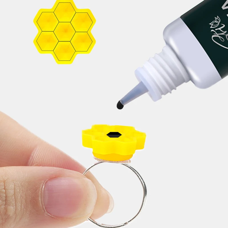 100개 인조 속눈썹 연장 블루밍 컵 글루 홀더 벌집 모양 속눈썹 액세서리 속눈썹 용품