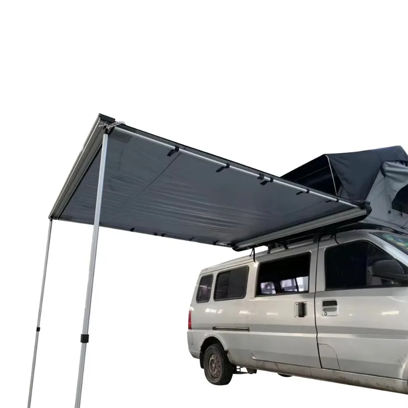 Car Side Awning 2x2.5m 420D Ripstop 680g PVC Aluminum Poles 4WD SUV Pickup Waterproof UV Camping Awning Custom