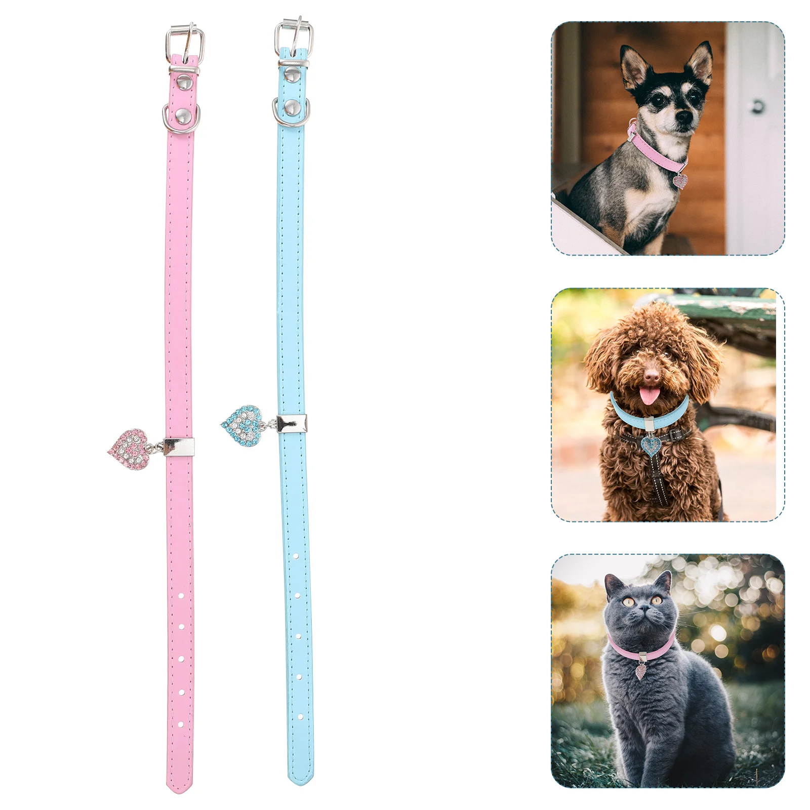 

2Pcs Pet Dog Collar Adjustable Lightweight Comfortable Skin-Friendly New Style Decorative Dog Collar for Daily Wear Outdoor