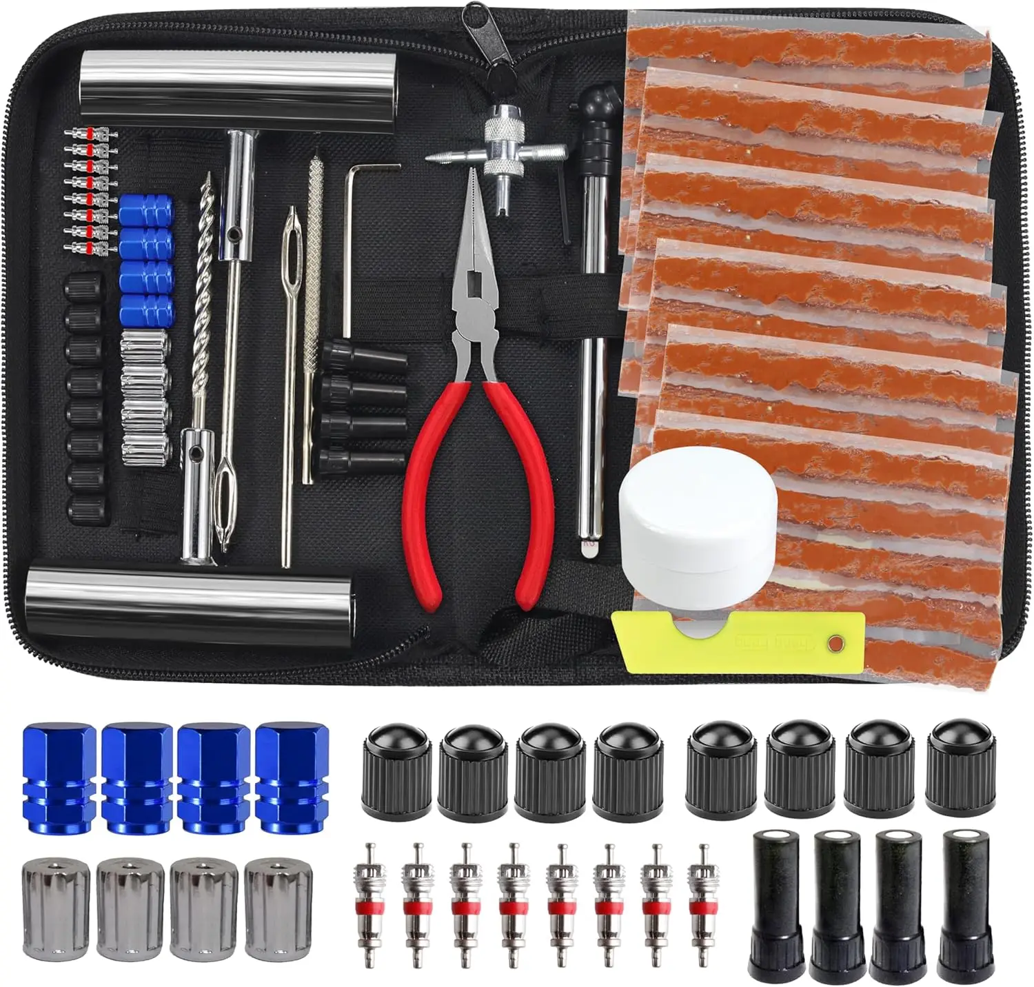 

68pcs Heavy Duty Tire Repair Kit for Car, Motorcycle, Truck, SUV, RV, ATV - Universal Plug Tools Fix Punctures