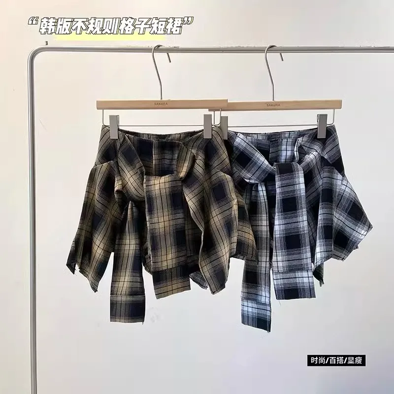 

Harajuku Plaid Y2k Skirt Women High Waist Skirts Shorts Summer Kawaii School Girl 90s Vintage Casual Streetwear Korean Fashion