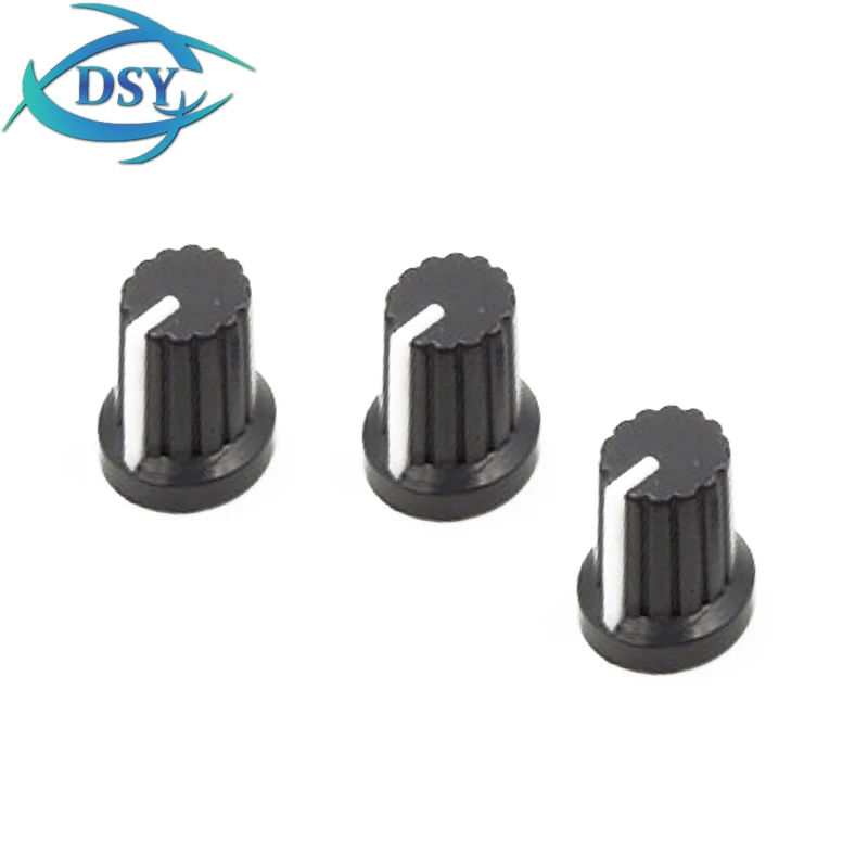 10/20/50PCS WH148 Hot Sale 6mm Shaft Hole Dia Plastic Threaded Knurled Potentiometer Knobs Caps