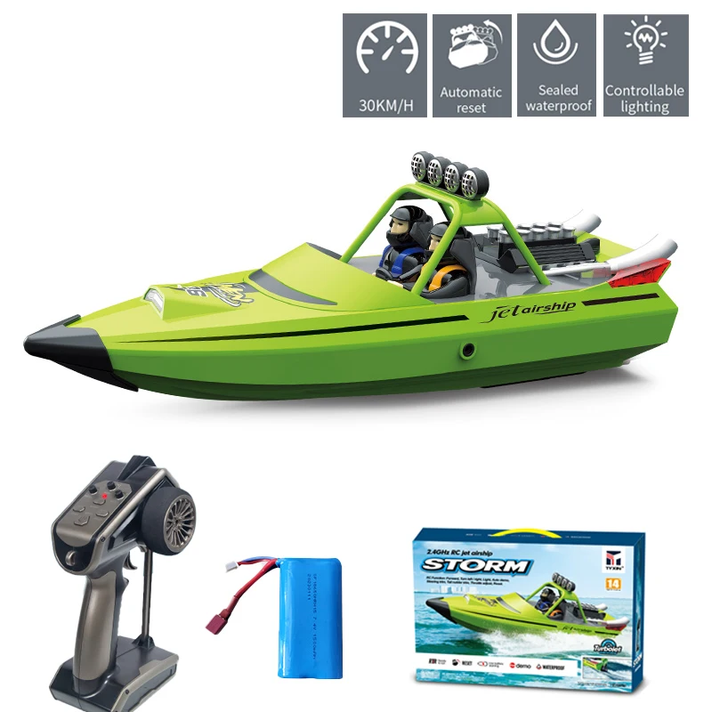 

TX725 Jet Boat Turbo Jet Pump Speedboat 2.4G 30KM/H High Speed Remote Control Ship Low Alarm Waterproof Speedboat Children Gift