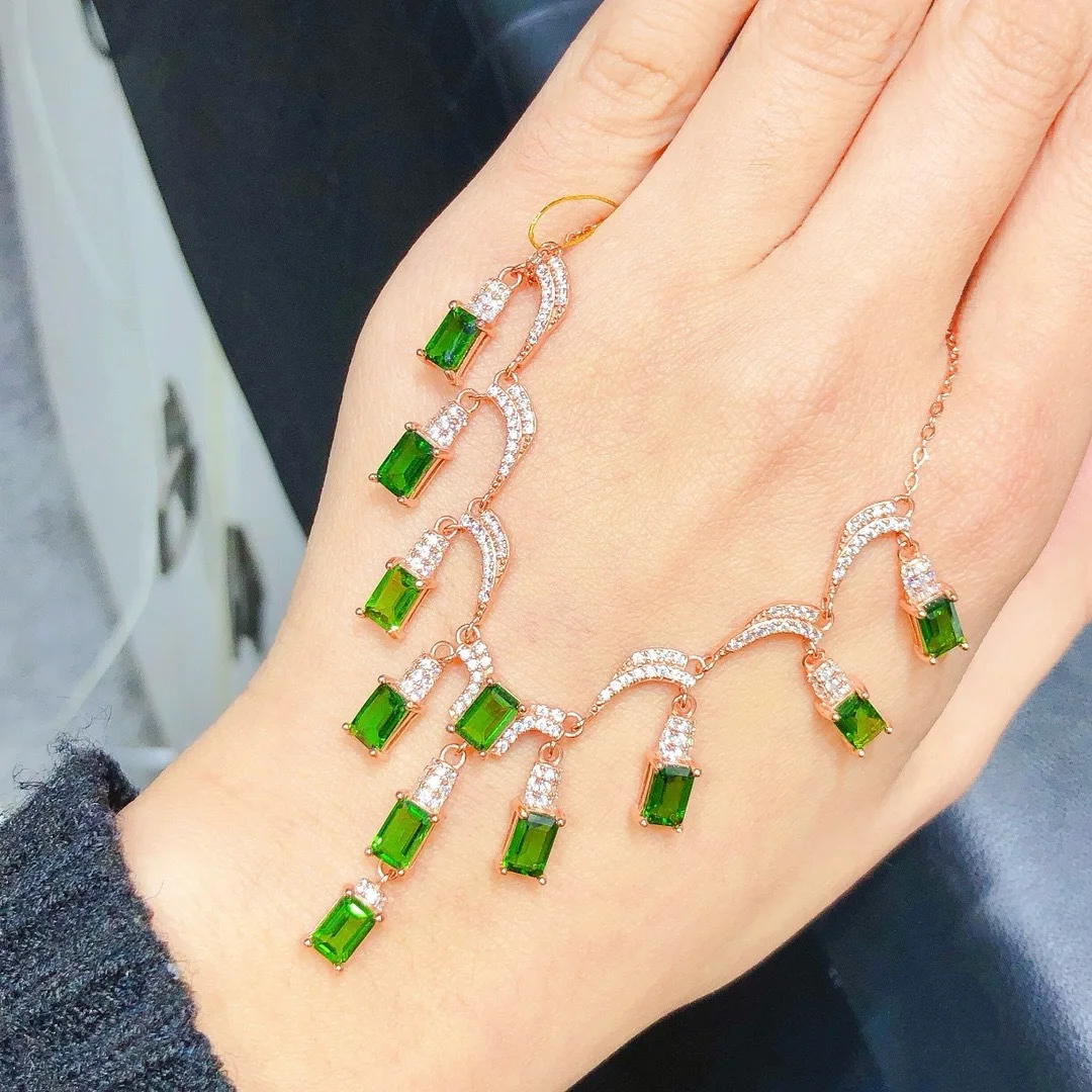 

Natural Turbidite Necklace S925 Silver Rose Gold Plated Natural Gemstone Necklace Main Stone 4*6mm