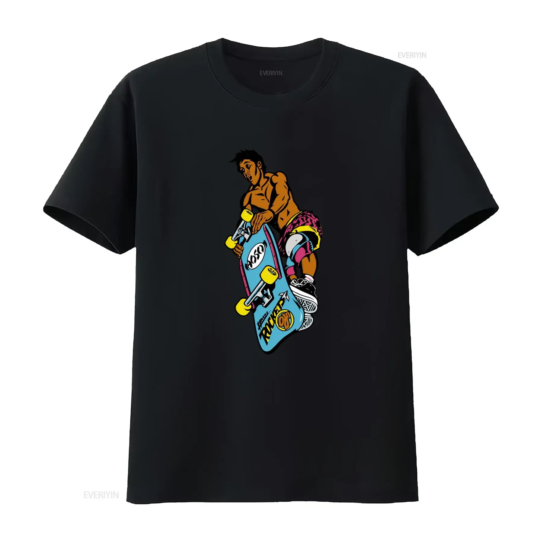 Camiseta Vintage Hosoi Skateboarding Anos 80 90 Design Retrô Lavado Confortável Versátil Levemente Desgastado Para Uso Diário