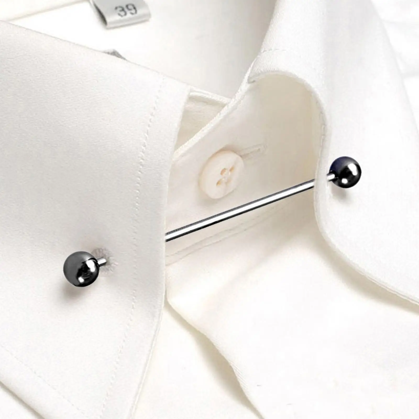 Shirt Collar Bar Brooch Copper Pin Men’s Wedding Tie Accessory Jewelry for Formal Business Attire