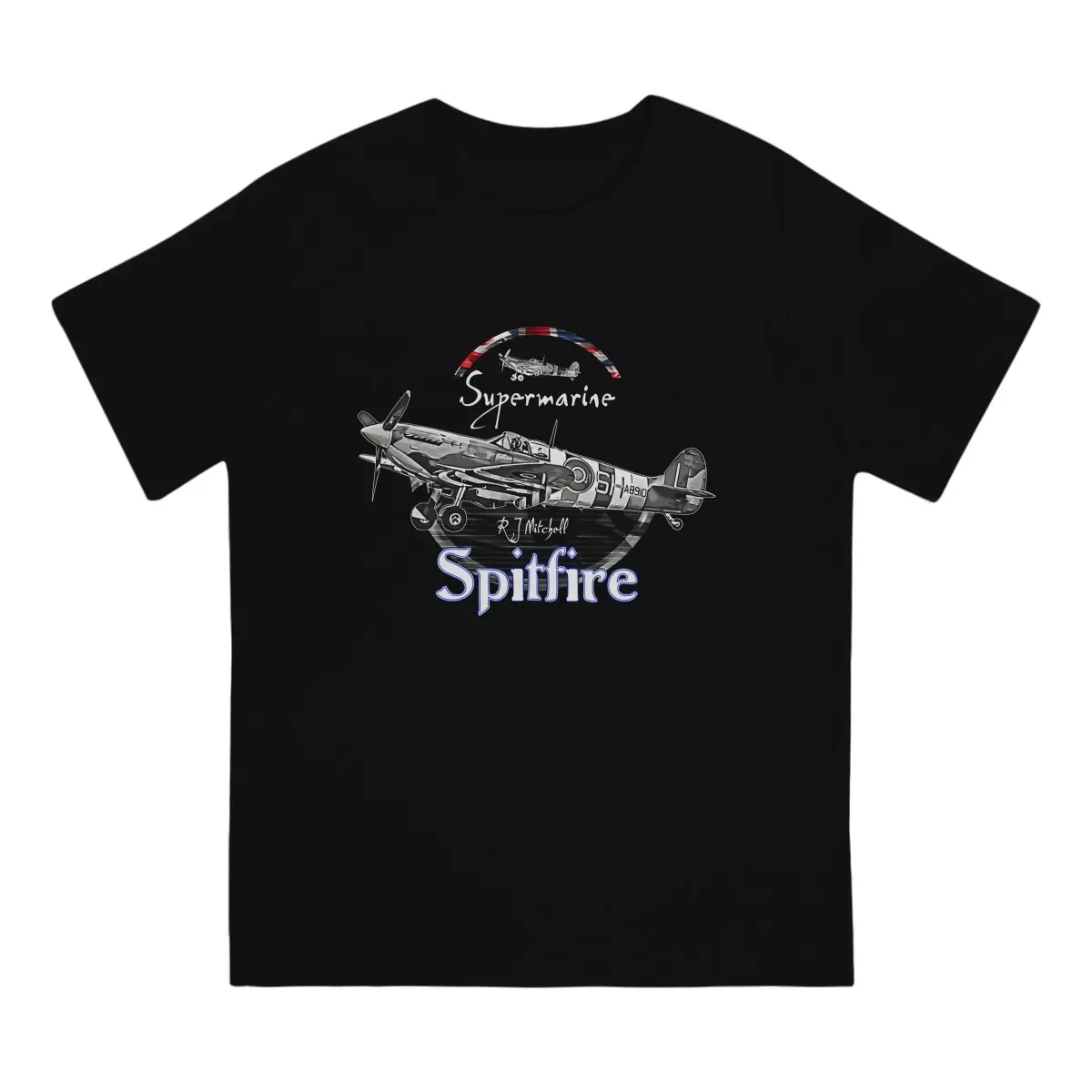 High Technology T Shirt for Men Pure Cotton  T-Shirts Round Neck Supermarine Spitfire Tee Shirt Short Sleeve Tops Gift Idea