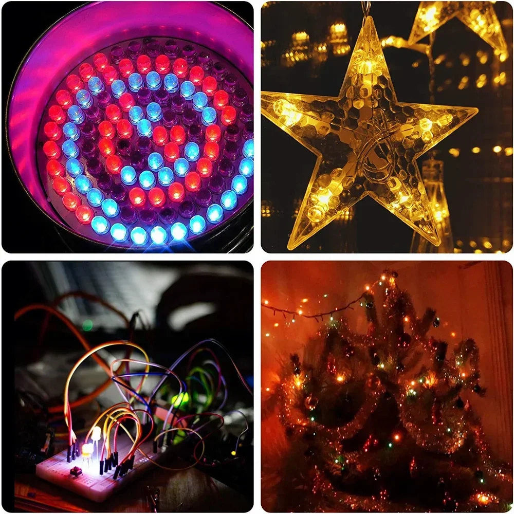 50 sztuk F5 5mm dioda LED Multicolor szybkie/powolne migające migające diody elektroluminescencyjne przezroczysta okrągła dioda LED pełnokolorowa