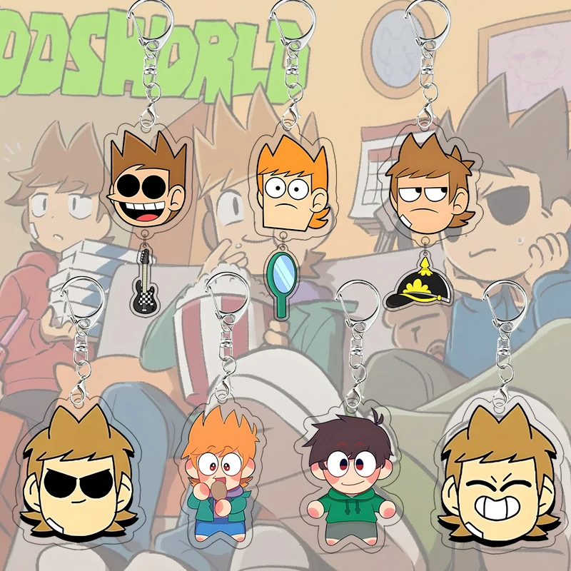 Porte-clés en acrylique Eddsworld dessin animé, breloques de sac à dos Edd Anime, porte-clés créatifs pour collectionneurs, ornement décoratif, cadeau