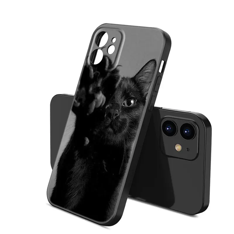 Apple携帯電話ケース,黒猫,iPhone 12 13 mini 11 14 pro xs max 6s 6 7 8 plus 5s x xr se 2020 2022