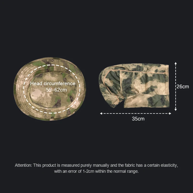 1Set Tactics Camouflage Boonie Cap Balaclava Hat Face Mask Suit Foldable Soft Outdoor Hunting Fishing Wide Brimmed Hat Face Mask image 6