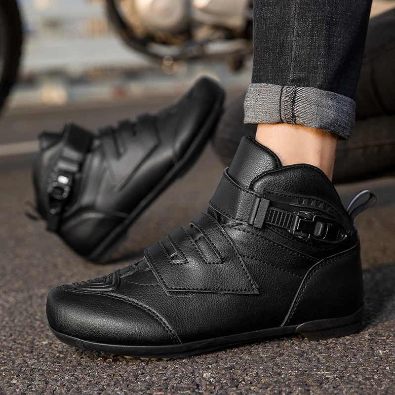 

Motorcycle protective riding boots high top off-road new unisex four season anti slip breathable travel equipment cycling boots