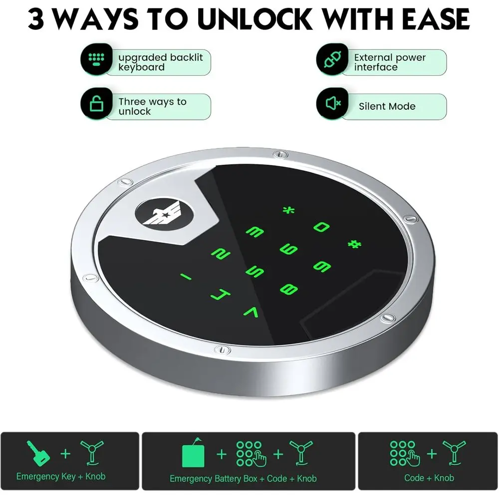 30-40 Capacity Digital Rifle & Pistol Safe with LCD, Gun Rack, Silent Mode & Dual Alarm