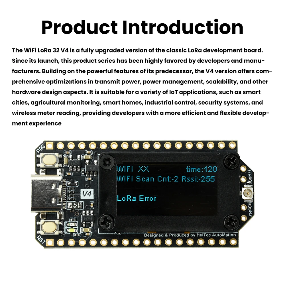ESP32-S3R2 WiFi LoRa 32 V4 BT Entwicklungsboard 0,96-Zoll-OLED-Display Niedrigenergie-IoT Typ C – Detail 9