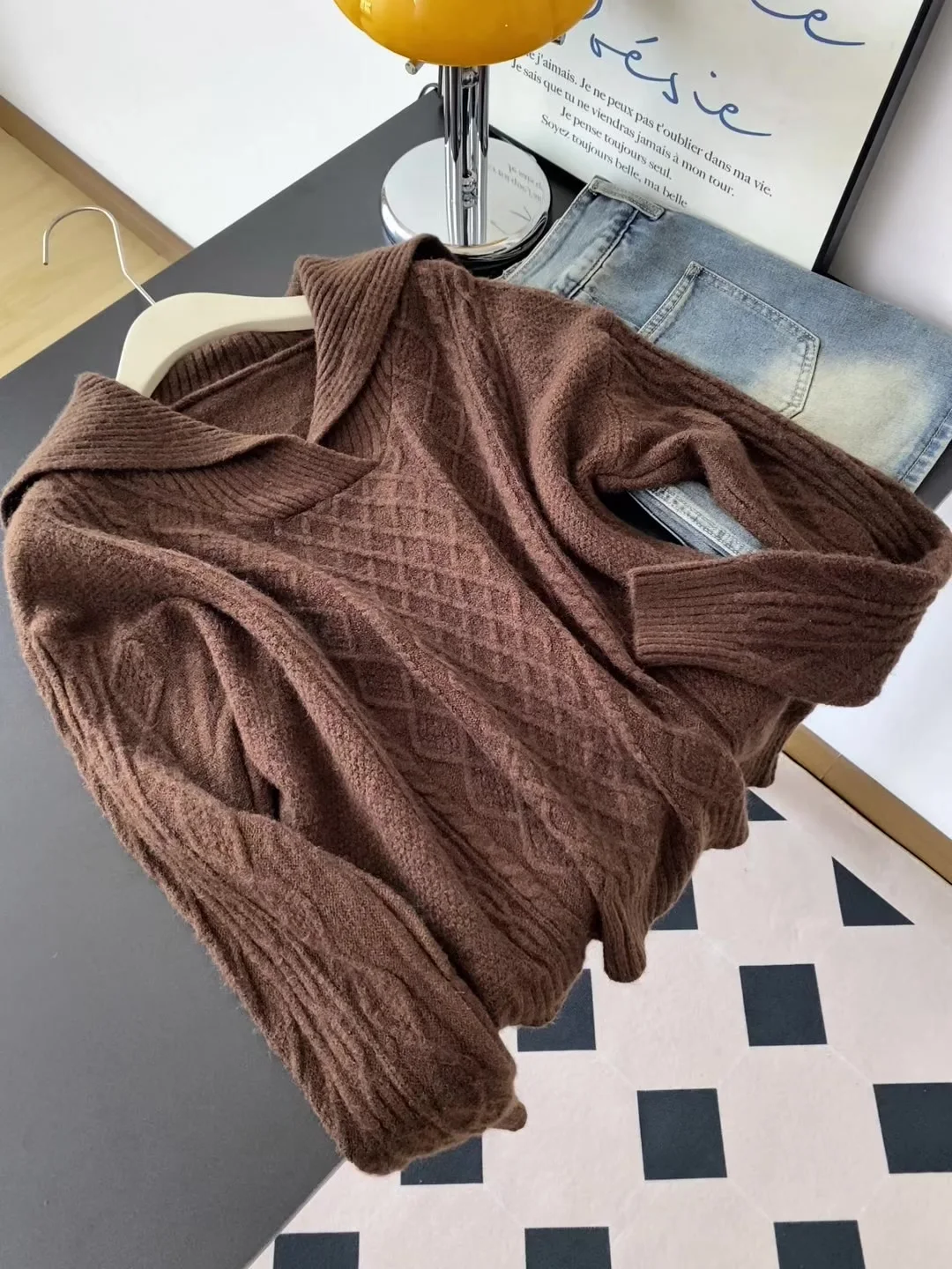 الرجعية عالية الخصر ort محبوك سترة للنساء الخريف الشتاء لينة طويلة Sve ثي الغزل محبوك أعلى تخفيف Sle فضفاضة تناسب