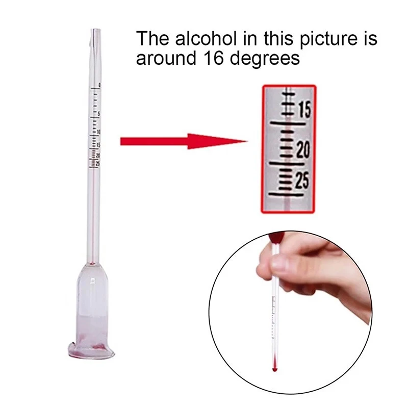 1Pc Wine Alcohol Meter Fruit Wine Rice Wine Concentration Meter Wine For Testing The Percentage Of Alcohol In Finished Wine