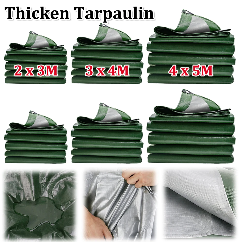 Large Tarpaulin Waterproof Heavy-Duty Rain Cloth Truck Tarp Cover Outdoor Camping Tent Canopy Pergola Sun Shade Car Shed Awning