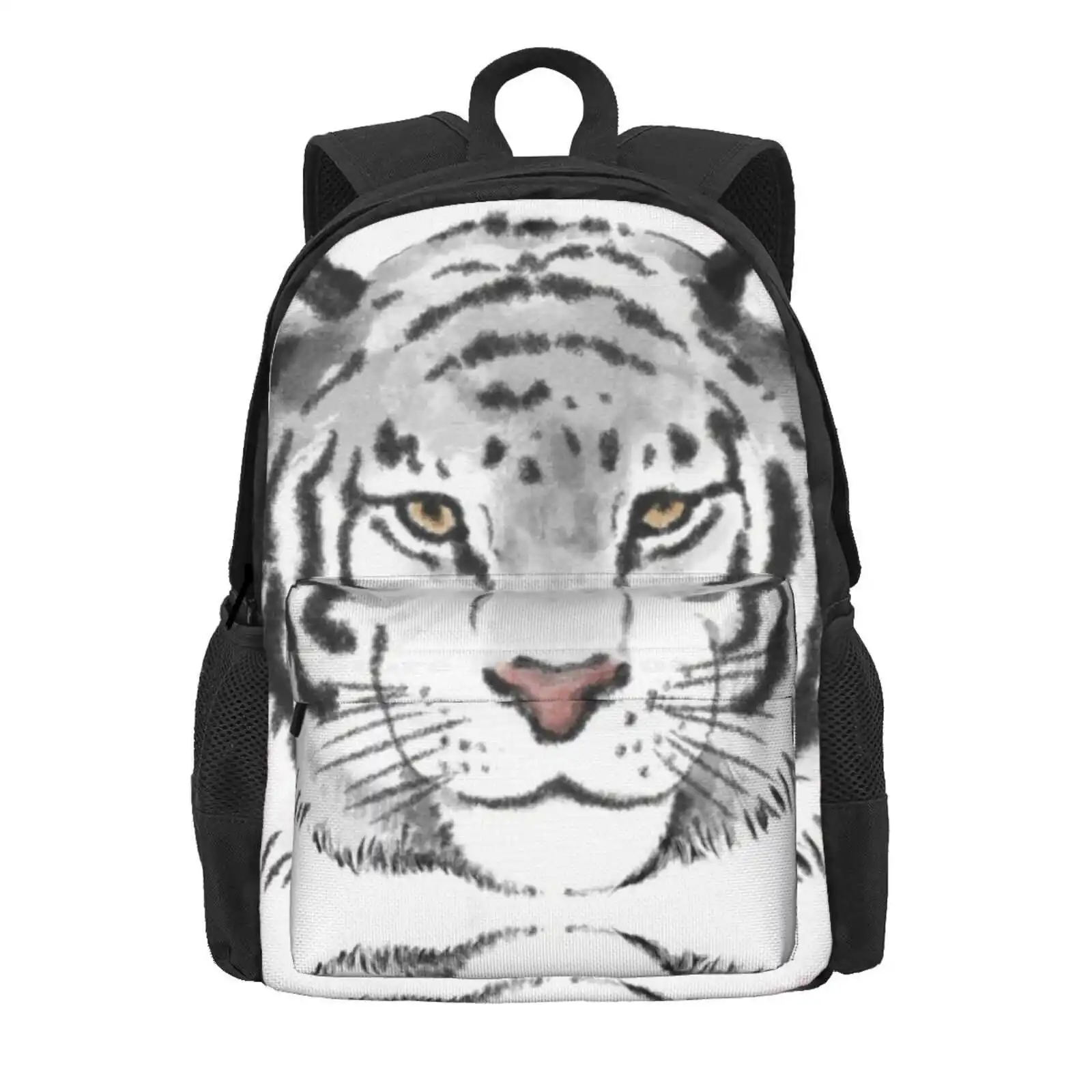 Wild White Tiger Head Hot Sale Schoolbag Backpack Fashion Bags White Tiger Wild Animal Jungle