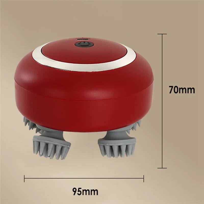 Red Light For Hair Care Head Massager With Adjustable Speed Soft Silicone For Kneading Function For Scalp Relief