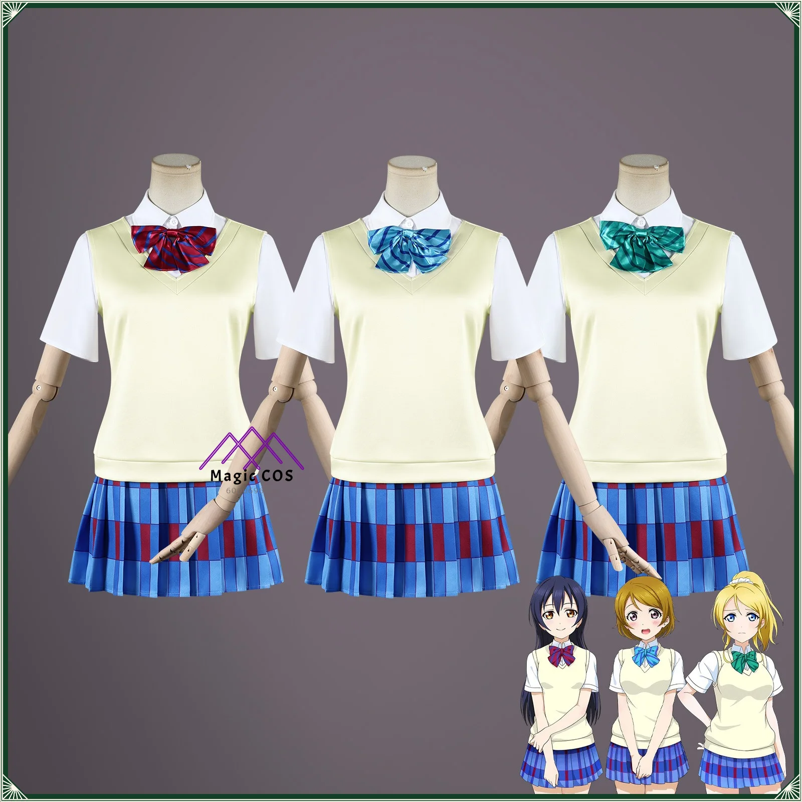 

Full Set LoveLive!Kousaka Honoka Ayase Eli Hoshizora Rin Minami Kotori Toujou Nozomi Cosplay costume Women Summer School Uniform