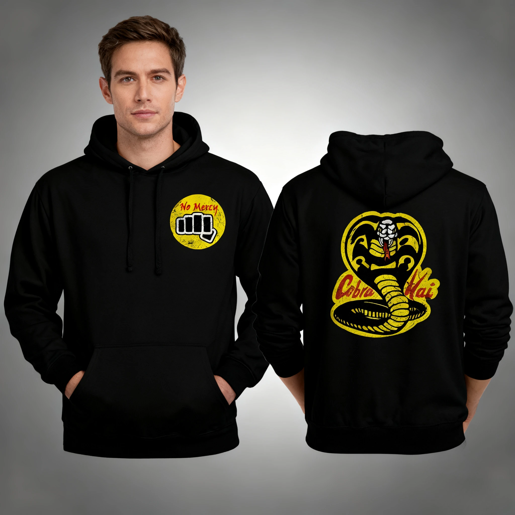 

Men's autumn and winter hooded sweatshirt, warm, windproof, comfortable long-sleeved top, hooded sweatshirt, cobra