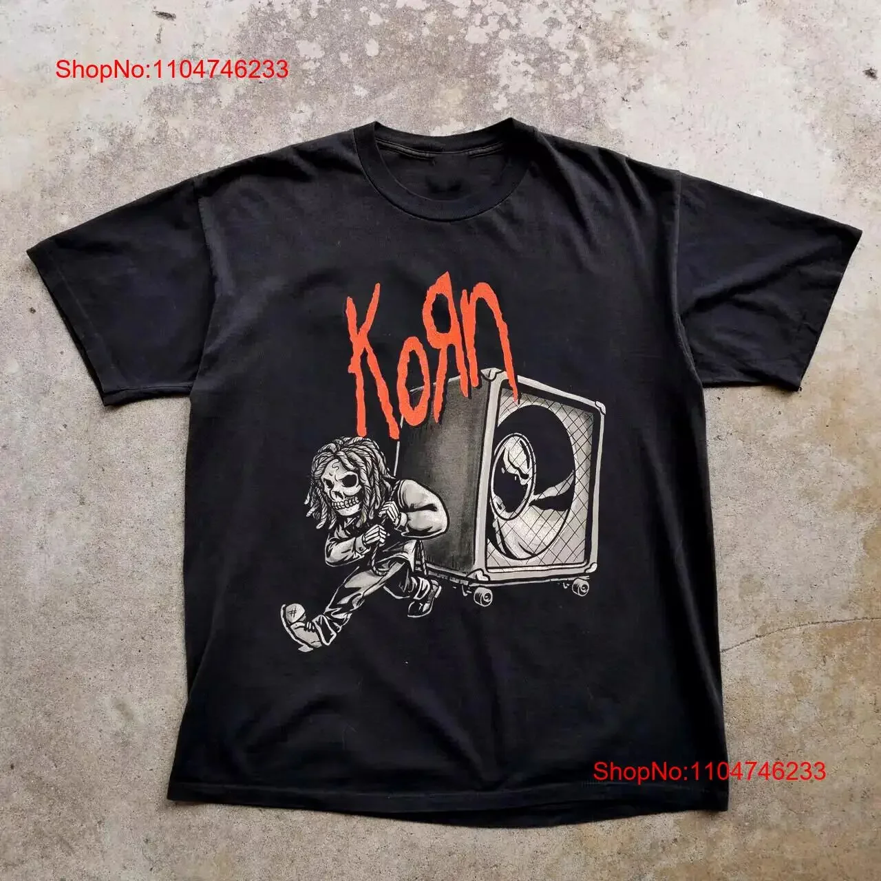 Vintage Korn Rock Music Band 2000s Black All Size T Shirt 1C14 vintage Washed Comfortable Unisex Casual Breathable streetwear