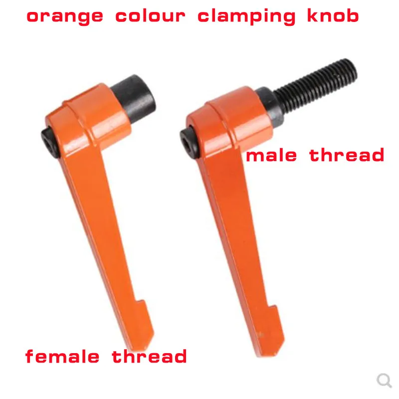 1pcs M4 M5 M6 M8 M10 Orange Clamping Lever Adjustable Handle Clamping Handle Screws Bolt Locking External Male Thread Knob