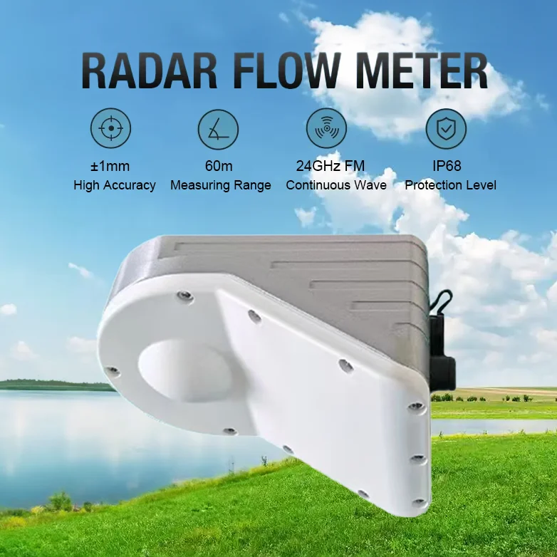 Good High Precision CE Digital Radar Doppler Flow Meter Open Channel Oil Water Current Speed Sensor RS485 Support OEM