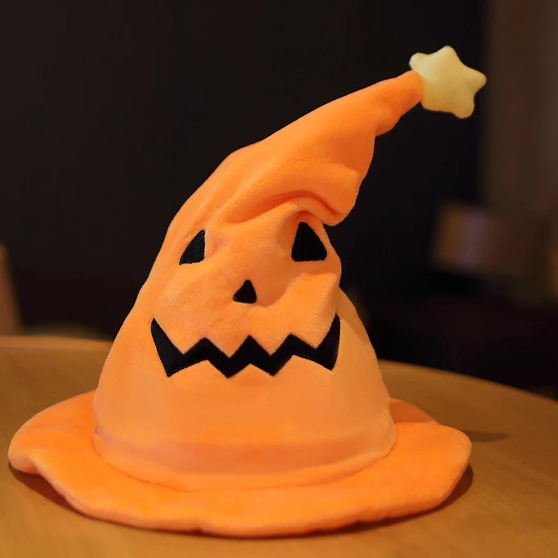 Halloween Children Adult Witch Hat Ghost Festival Party Cartoon Pumpkin Hat Happy Halloween Day Dress Up Funny Pumpkin Hat