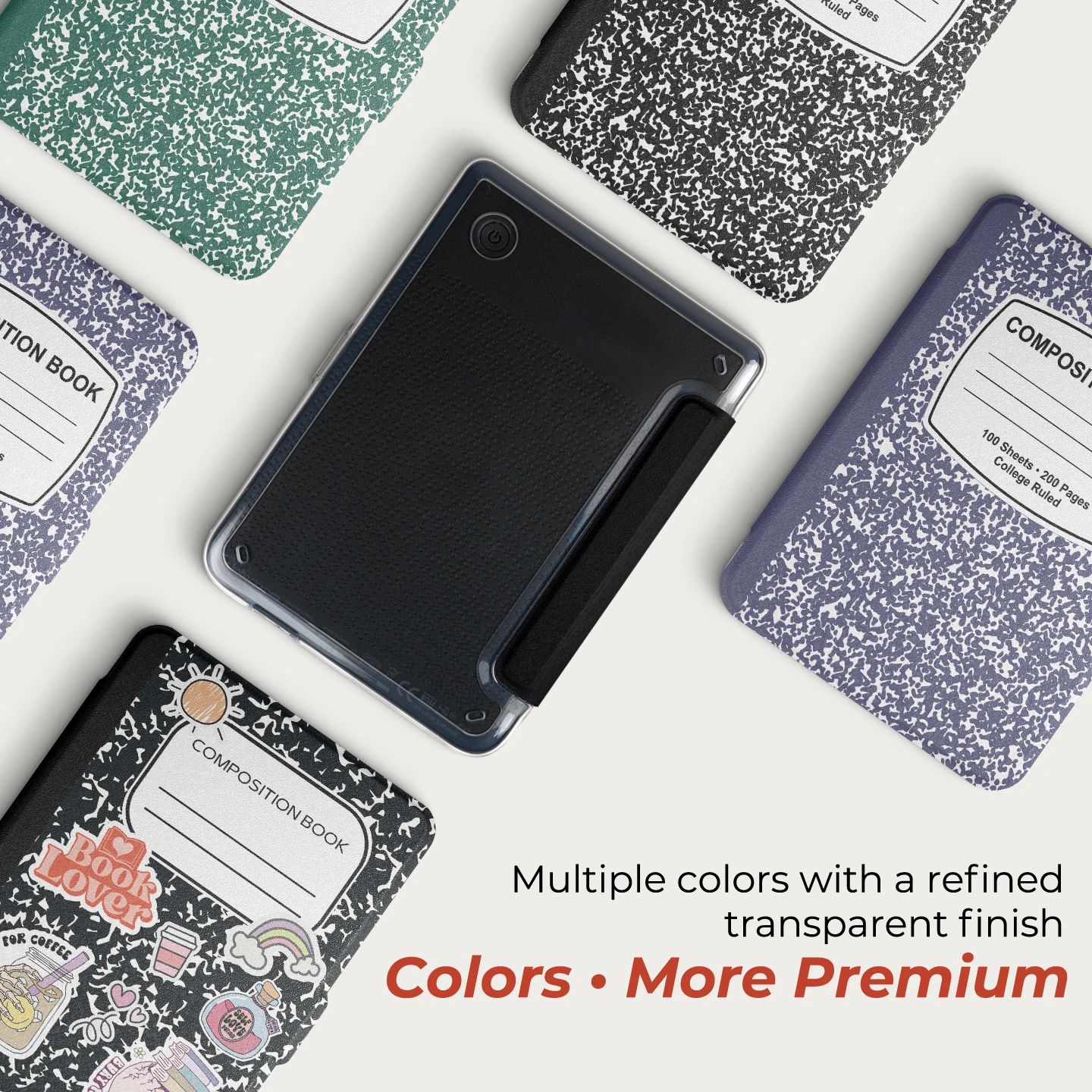 Twosheep Composition Notebook Style Case for Kobo Clara BW / Clara Colour / Clara 2E 6 Inch Magnetic Clear Cover Auto Wake Sleep view 6