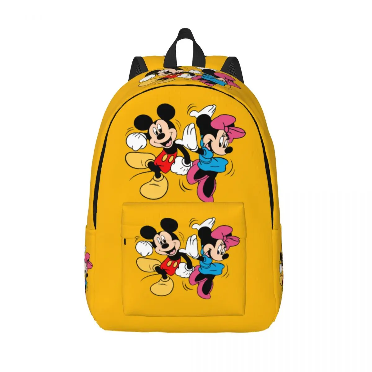 

Custom Mickey Mouse Minnie Canvas Backpacks Men Women Basic Bookbag for School College Cartoon Bags