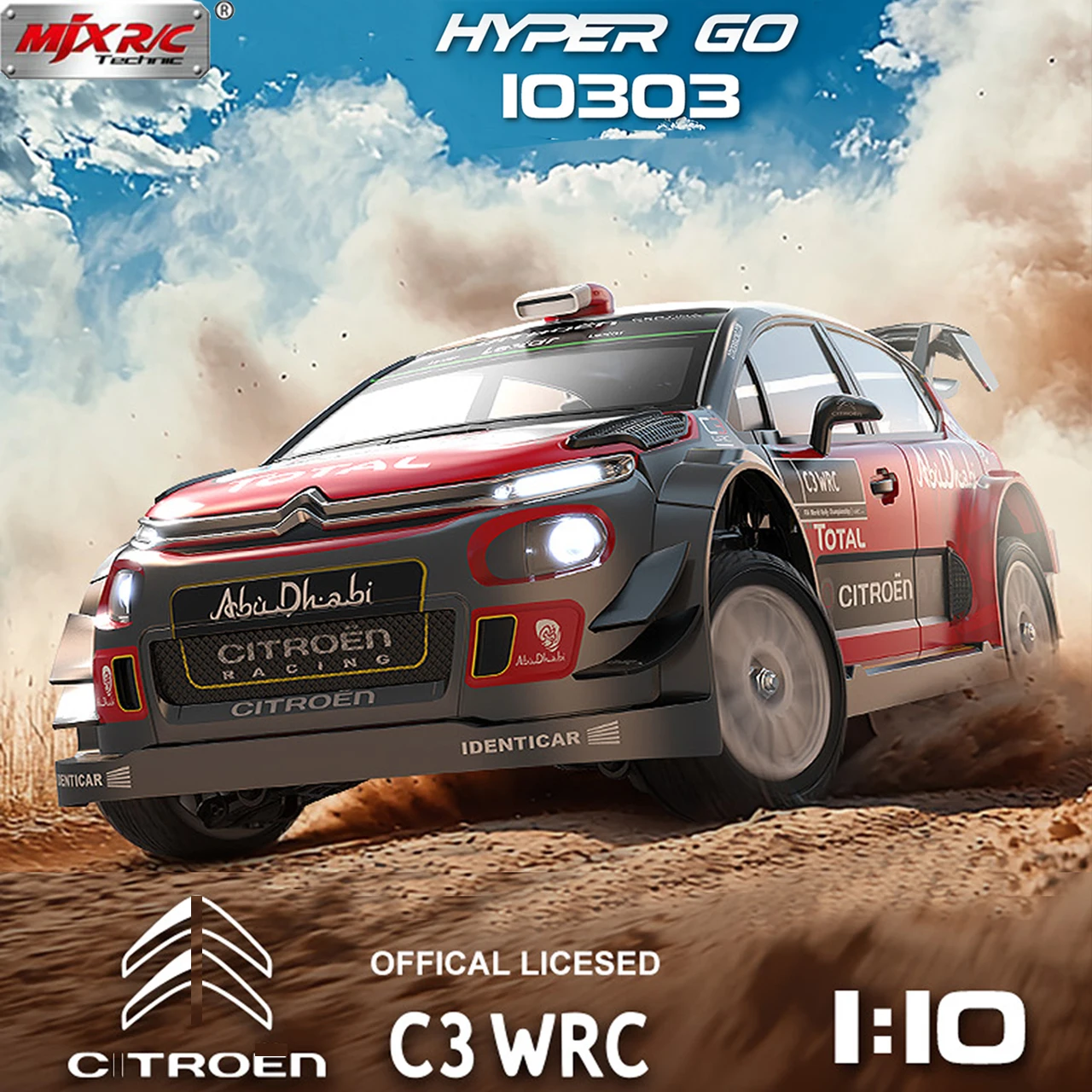 

Hyper Go MJX 10303 RC Car 1/10 4WD 2.4G Remote Control Off-road 70KM/H High Speed Brushless RC Racing Rally Truck Toys For Kids