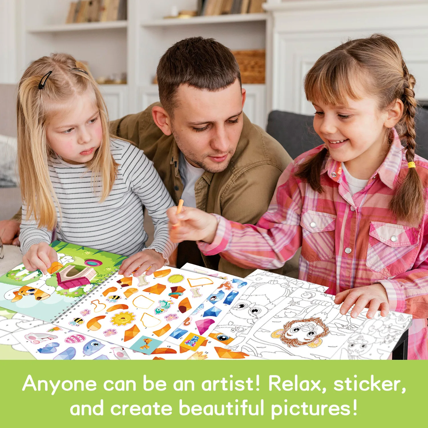 Sticker Painting Books Children's Handicrafts DIY Animals Girls' Jigsaw Puzzles Sticker Toys Sticker Books