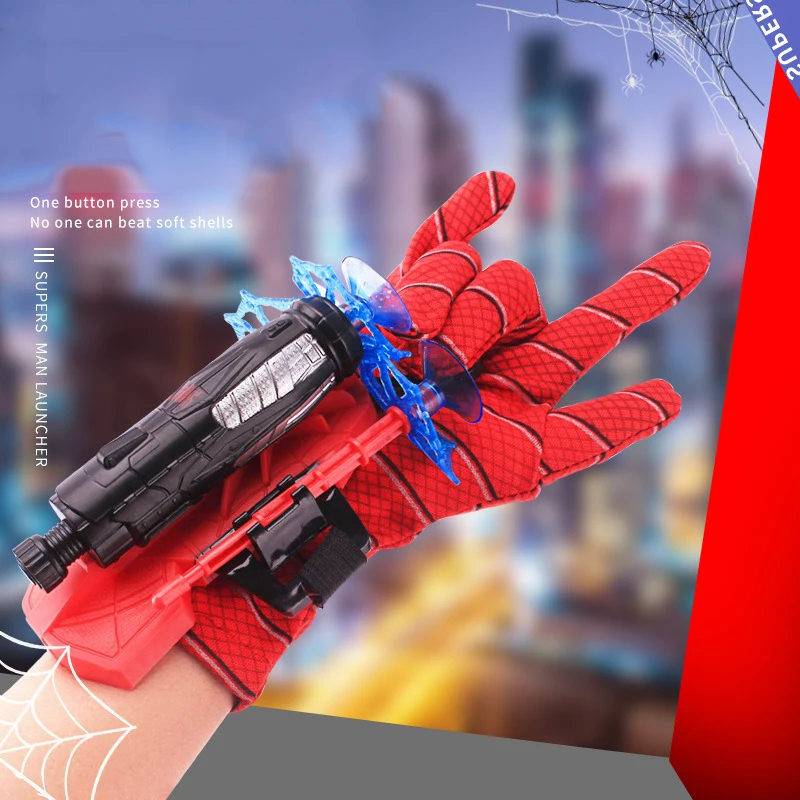 Genuine Disney Spiderman Wrist Launcher Safety Soft Bullet Gun Toy Cartoon Anime Figure Marvel Spider Man Cosplay Toys Kids Gift