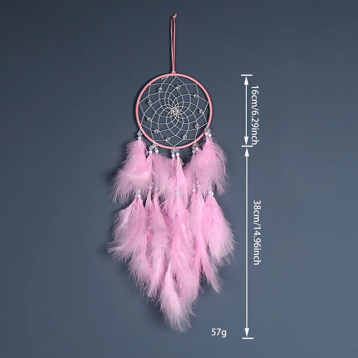 New Hand Woven Feather Purple Dream catcher Home Decoration Hang Crafts Pendant Christmas Gift