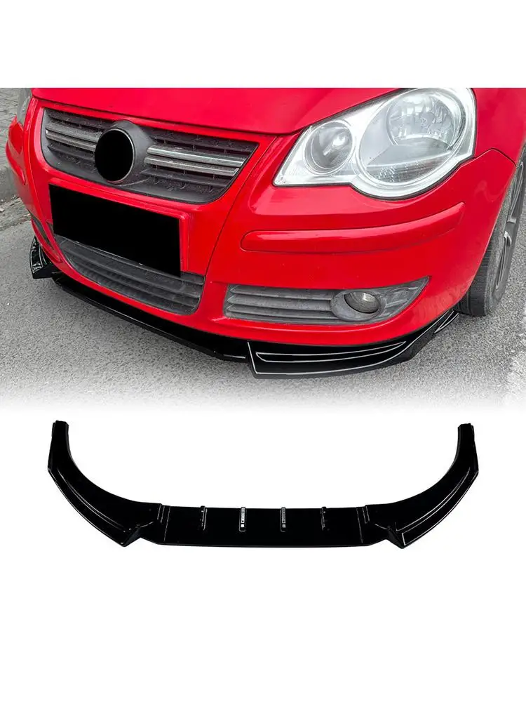 Voor Volkswagen VW Polo MK4 9N 2005-2008 Voorbumper Spoiler Lipgloss Zwart/Koolstofvezel Look Lagere splitter Blade Protector - afbeelding 2