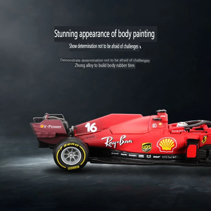 Bburago 2021 1:43 F1 Ferrari Sf21 Car #16 #55 Diecast Model  Alloy Luxury Vehicle Formula Racing Hardbound Edition Kids Gift Toy