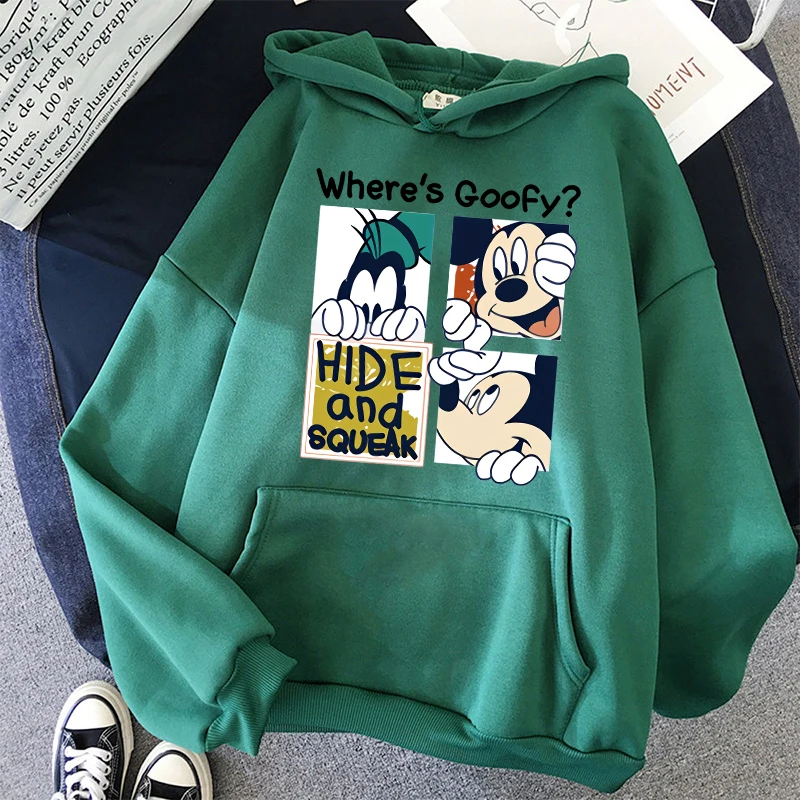 Sudadera con capucha de Minnie Disney para mujer, Sudadera con capucha de Mickey Mouse, ropa de calle Harajuku para niños y niñas, 2024