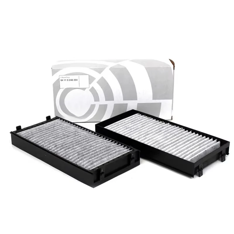 2Pcs Car Cabin Filter Air Conditioner 64119248294 For BMW E70 E71 E72 F15 F16 F85 F86 X5 X6 Activated Carbon Cabin Air Filter