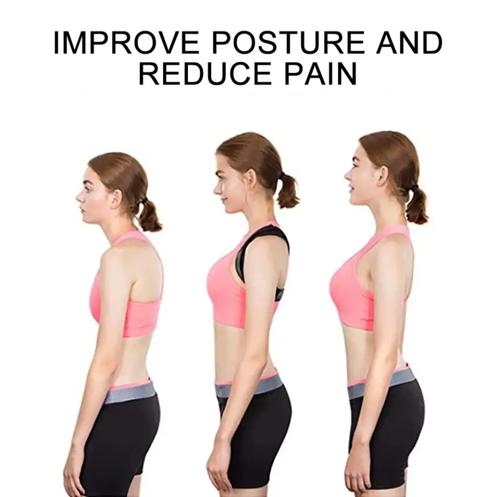 

Back Brace for Women Polyester Back Straightener Adjustable Full Back Back Posture Corrector Support Black Upper Back Brace Home