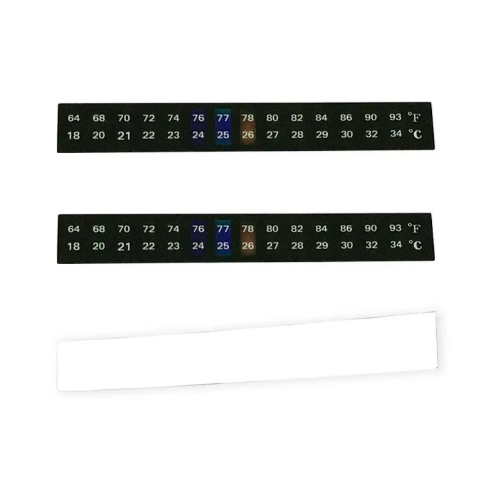 5Pcs Dual Scale Digital Fish Tank Thermometer C/F Discolor 4-36 0-50 Aquarium Number Sticky Easy To Read Strip