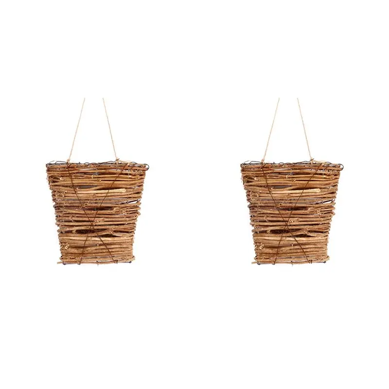 ABKS-2X Door Decoration Flower Arrangement Small Flower Basket Rattan Basket Pendant Interior Decoration
