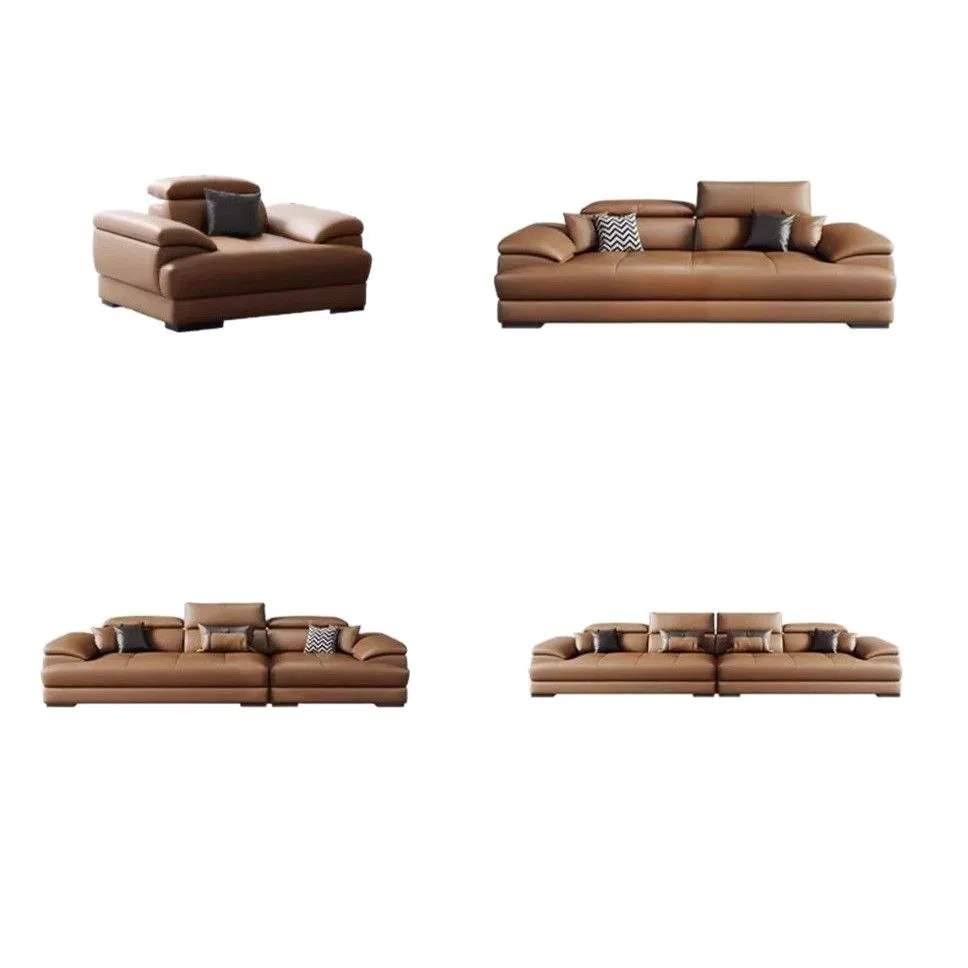 

Leather sofa first layer cowhide simple and modern Italian minimalism in the living room left and right concubine corner sofa