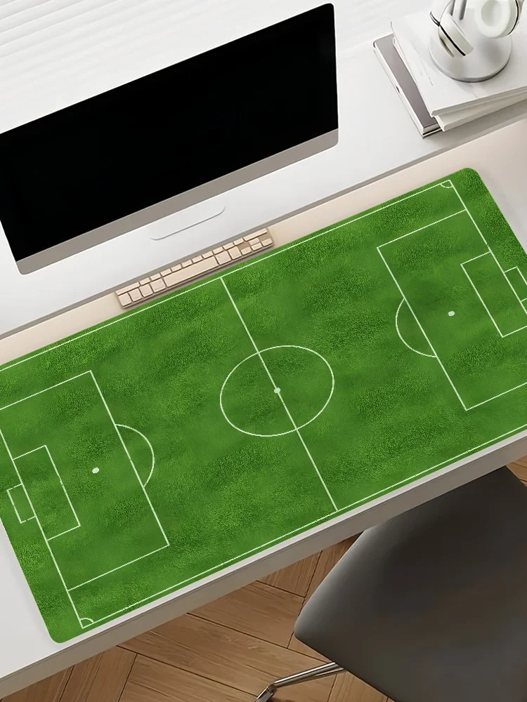 Fußballfeld-Mauspad, rutschfeste Schreibtischunterlage mit Verriegelungskante, PC-Laptop-Zubehör, Gummi-Bürotastaturunterlage, große XXL-Spielunterlage